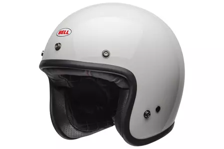 Casco de moto Bell Custom 500 dlx open face vintage solid white L - C500-DLX-VIN-90-L