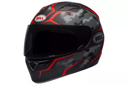 "Bell Qualifier" integralus motociklininko šalmas stealth camo matinis juodas/raudonas L - QLFR-STE-02-L