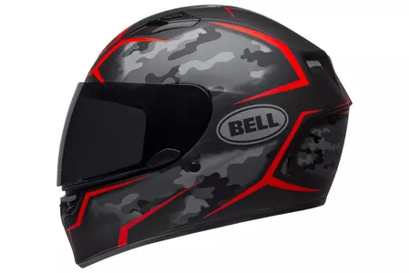 Bell Qualifier integralna motoristična čelada stealth camo mat črna/rdeča S-4