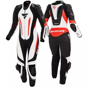 Shima Miura RS дамски кожен костюм за мотоциклет бял флуо 38-3