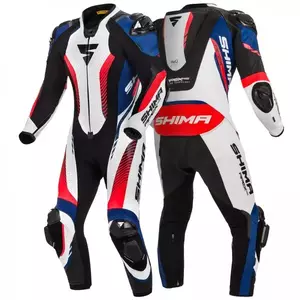 Shima Apex RS кожен костюм за мотоциклет бял черен син червен 46-3