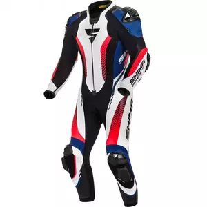 Fato de motociclista em pele Shima Apex RS branco preto azul vermelho 48 - 5901138305904