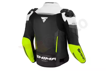Shima Bandit Jacket Leder Motorradjacke weiß schwarz fluo 46-2