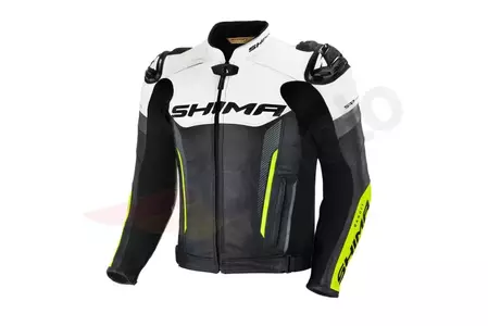 Shima Bandit Jacket usnjena motoristična jakna bela črna fluo 52-1