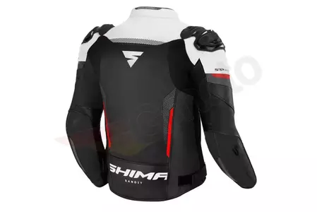 Shima Bandit Jacket Giacca da moto in pelle nera bianca e rossa 46-2