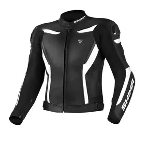 Shima Chase Jacket кожено яке за мотоциклет черно и бяло 50-1