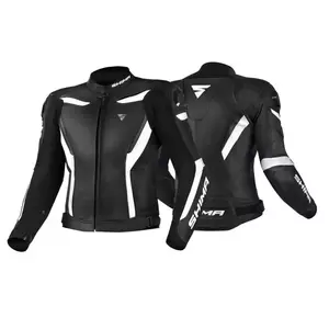Shima Chase Jacket jachetă din piele de motocicletă negru și alb 52-3