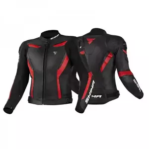 Shima Chase Jacket chaqueta de moto de cuero negro y rojo 54-3