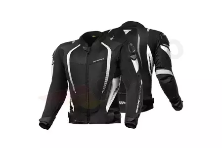 Shima Mesh Pro vasaras tekstila motocikla jaka melnā un baltā krāsā L-3