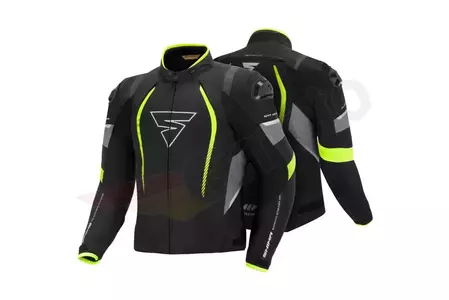 Tekstilna motoristička jakna Shima Solid Jacket crna i siva fluo M-3