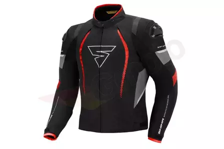 Shima Solid Jacket tekstilinė motociklininko striukė juoda pilka raudona M-1