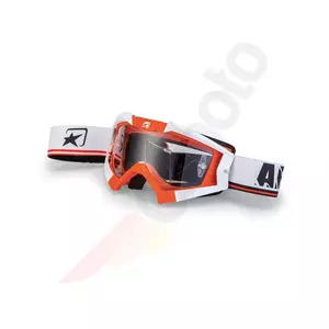 Ariete Riding Crows Základní motocyklové brýle oranžové/bílé průhledné sklo-1