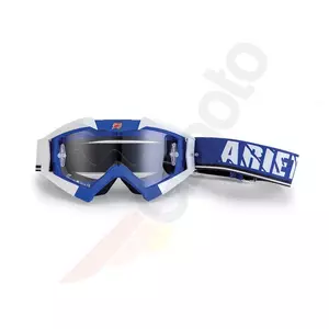 Ariete Riding Crows Basic occhiali da moto blu/bianco lente trasparente - 13950-ABB