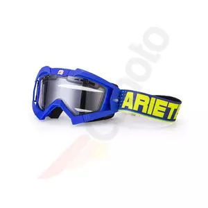 Ariete Riding Crows Základné okuliare na motorku modré priehľadné sklo-1