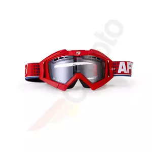 Ariete Riding Crows Basic gafas de moto rojo cristal transparente-1