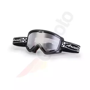 Motocyklové okuliare Ariete Mudmax Racer Cafe Racer farba čierna priehľadné sklo - 14940-NBC