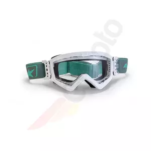 Ariete Mudmax Easy Motorradbrille weiß/grün transparentes Glas - 14940-EBBV