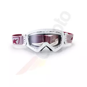 Ariete Mudmax Easy motorcykelbriller hvid/pink gennemsigtig linse - 14940-EBBP