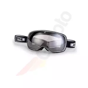 Motocyklové okuliare Ariete Feather Cafe Racer popruh čierne zrkadlové sklo citlivé na svetlo - 14920-TNB