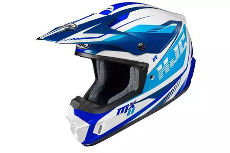 HJC enduro motociklininko šalmas CS-MX II DRIFT WHITE/BLUE S-1