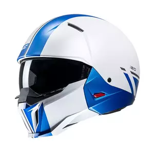 HJC I20 BATOL WHITE/BLUE XS motociklista ķivere ar atvērtu seju-1