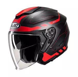 HJC I30 ATON PRETO/VERMELHO capacete aberto de motociclista L-1