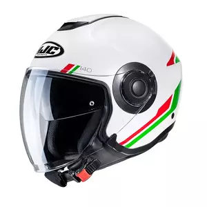 HJC I40 PADDY WHITE/GREEN XXL Motorradhelm mit offenem Gesicht - I40-PAD-MC41-XXL