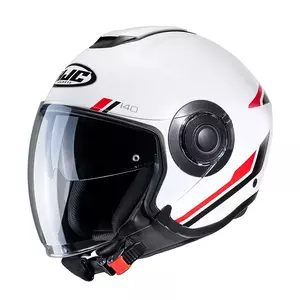 HJC I40 PADDY WHITE/RED XXL motorcykelhjälm med öppet ansikte - I40-PAD-MC1-XXL