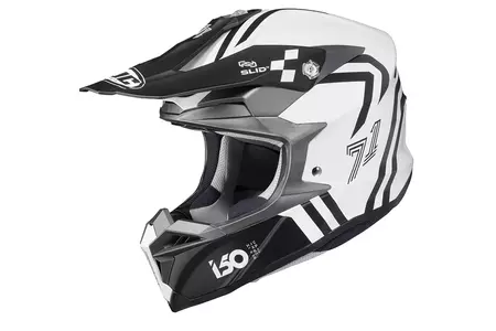 HJC I50 HEX BLACK/WHITE L cască de motocicletă enduro - I50-HEX-MC10SF-L