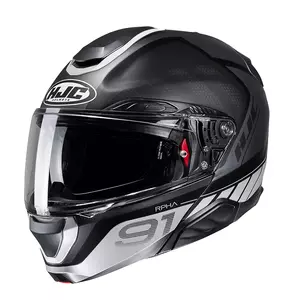 HJC R-PHA-91 RAFINO PRETO/CINZA XXL capacete de maxilar para motociclos-1