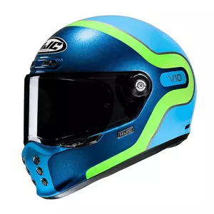 Capacete integral de motociclista HJC V10 GRAPE BLUE/GREEN L-1