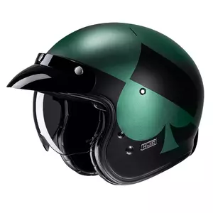 HJC V31 KUZ BLACK/GREEN L motorcykelhjelm med åbent ansigt-2