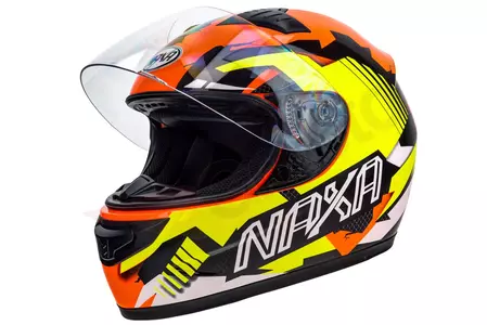 Motociklistička kaciga za cijelo lice Naxa F22 narančasto žuta fluo sjaj M