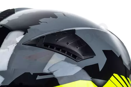Naxa F22 casco integral moto amarillo blanco brillo negro S-10