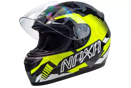 Motociklistička kaciga za cijelo lice Naxa F22, žuta, bijela, crna, sjajna S-1