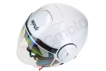 Casco moto Naxa S24 open face blanco brillo M-8