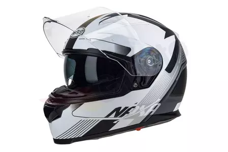 Naxa F23 motociklistička kaciga za cijelo lice pinlock crno-bijela mat M