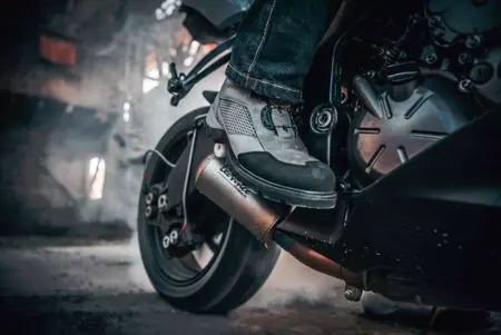 ICON Stormhawk cizme de motociclete gri 8.5-4