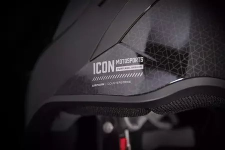 Capacete integral de motociclista ICON Airform Counterstrike preto 2XL-5