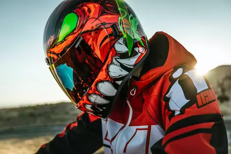 ICON Airform Manik&#39;R motociklistička kaciga koja pokriva cijelo lice, crvena L-11