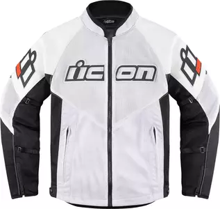 ICON Mesh AF usnjena motoristična jakna bela M-1