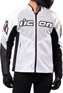 ICON Jachetă de motocicletă din piele ICON Mesh AF alb M-8