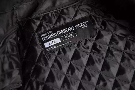ICON Motorhead3 jachetă de motocicletă din piele neagră 4XL-4