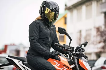 ICON Hella2 sieviešu tekstila motocikla jaka melna M-4
