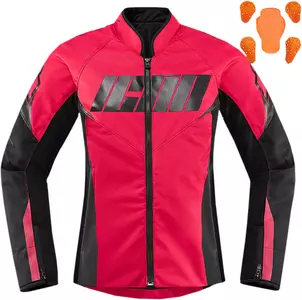 ICON Hooligan ženska tekstilna motoristička jakna crvena 2XL - 2822-1348