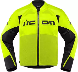 ICON Contra2 žltá fluo M textilná bunda na motorku-1