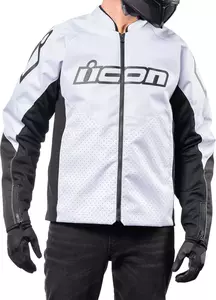 ICON Hooligan CE tekstilinė motociklininko striukė balta M-10
