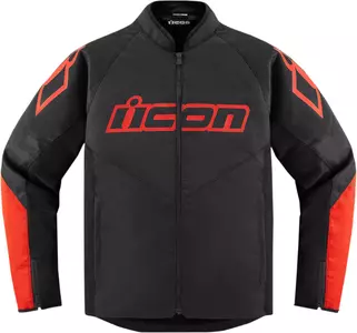 ICON Hooligan CE tekstil motorcykeljakke sort og rød S - 2820-5803