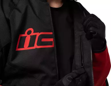ICON Hooligan textiel motorjack zwart en rood S-3