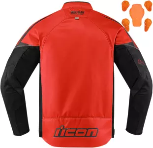 ICON Hooligan rdeča tekstilna motoristična jakna S-2